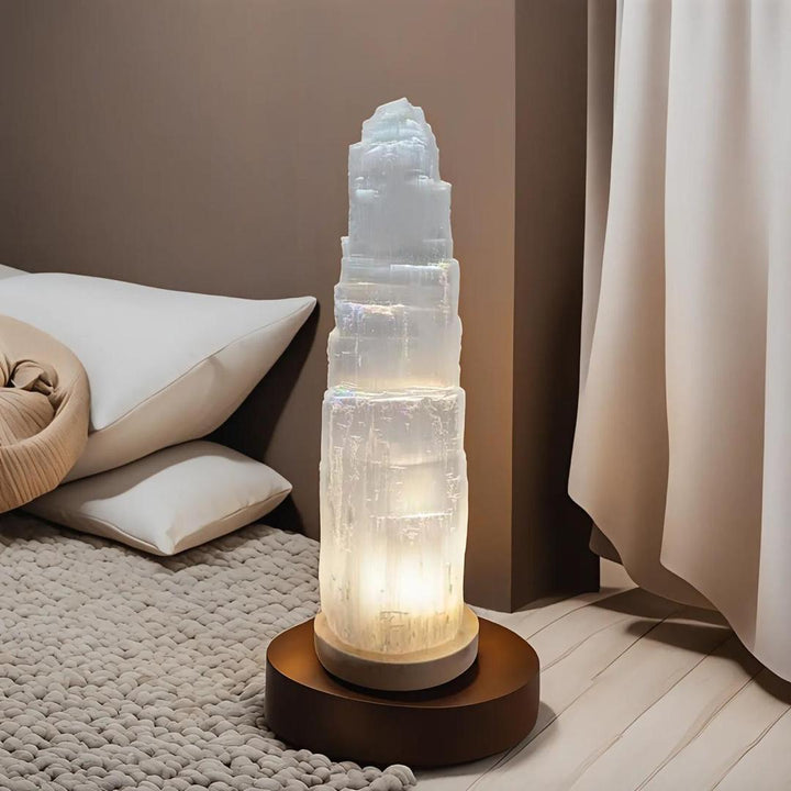 selenite tower lamp